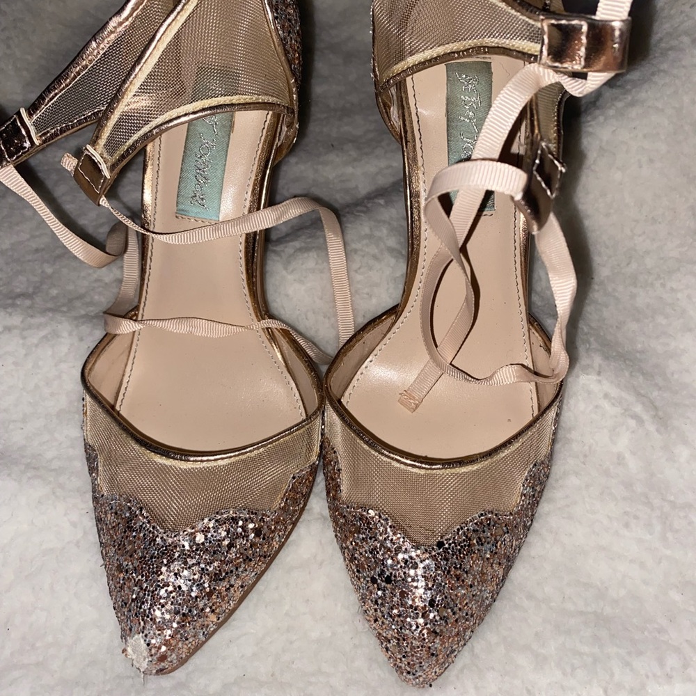 These are Betsey Johnson heels , they are a rose goldish color and beautiful!!